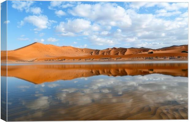 A spectacular mirage in the desert. Canvas Print by Michael Piepgras