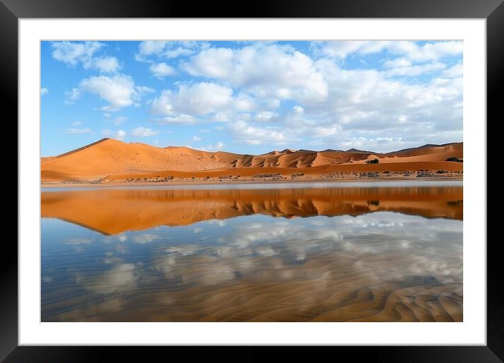 A spectacular mirage in the desert. Framed Mounted Print by Michael Piepgras