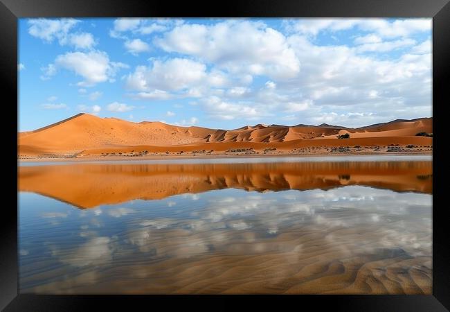 A spectacular mirage in the desert. Framed Print by Michael Piepgras