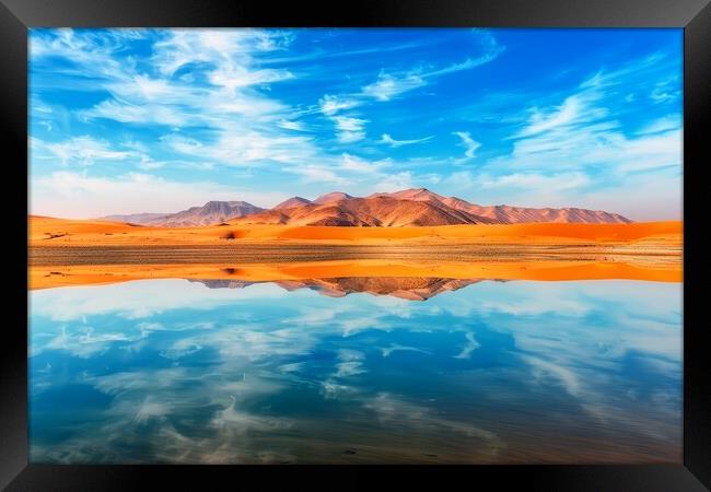 A spectacular mirage in the desert. Framed Print by Michael Piepgras