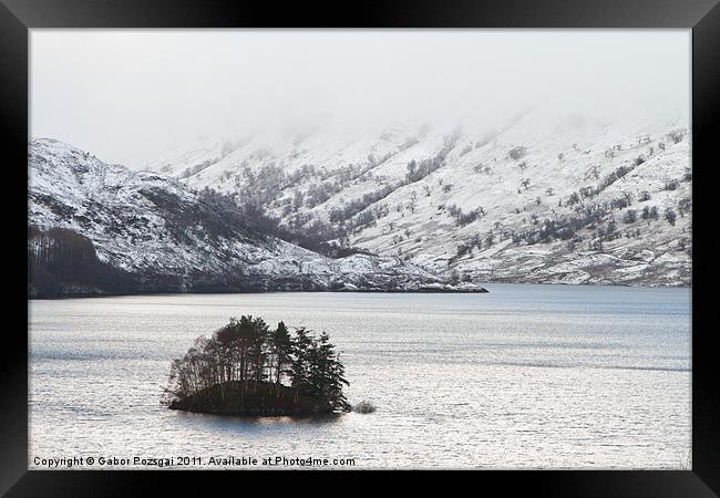 Glen Finglas Reservoir in winter Framed Print by Gabor Pozsgai