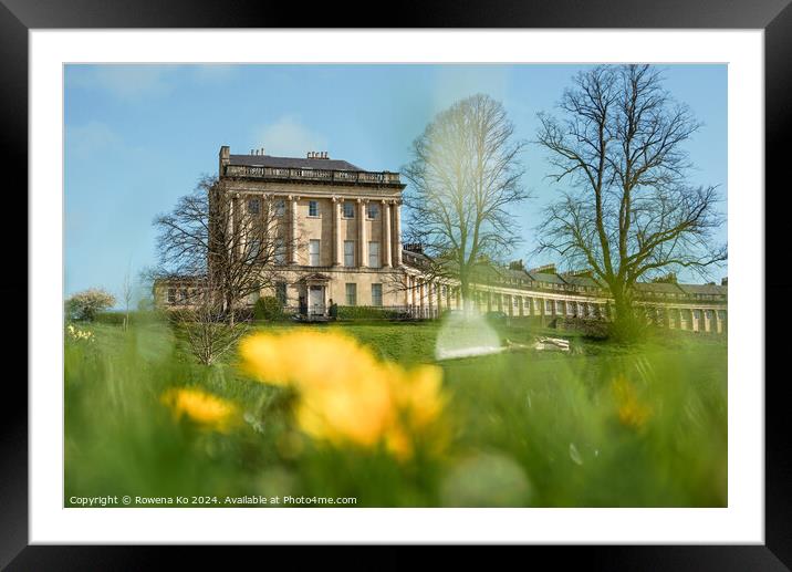 Photography of Royal Crescent in cotswold city Bath, somerset, UK  Framed Mounted Print by Rowena Ko