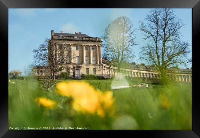 Photography of Royal Crescent in cotswold city Bath, somerset, UK  Framed Print by Rowena Ko