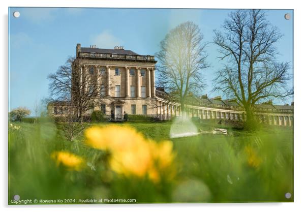 Photography of Royal Crescent in cotswold city Bath, somerset, UK  Acrylic by Rowena Ko