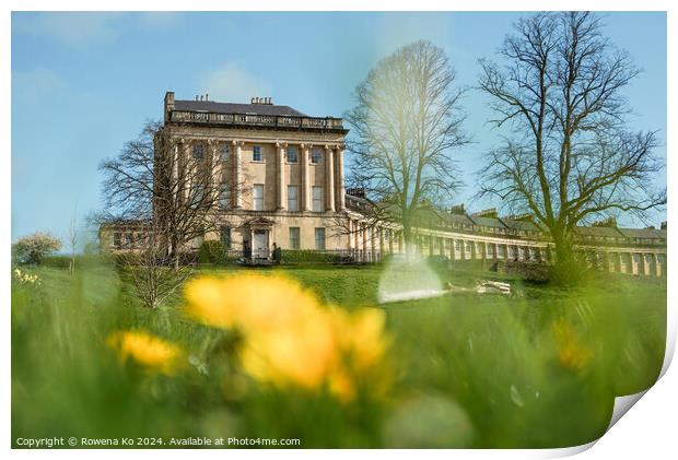 Photography of Royal Crescent in cotswold city Bath, somerset, UK  Print by Rowena Ko