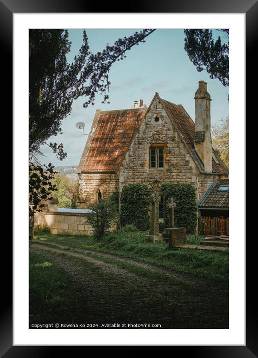 Photography of a little cottage in cotswold city Bath, somerset, UK  Framed Mounted Print by Rowena Ko
