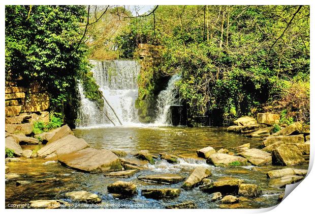  Penllergaer Waterfall Wales Print by Diana Mower