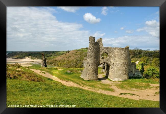 Pennard Castle Gower Wales Framed Print by Diana Mower