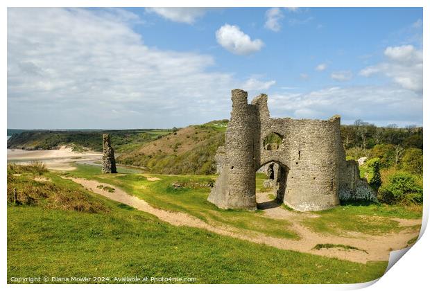 Pennard Castle Gower Wales Print by Diana Mower