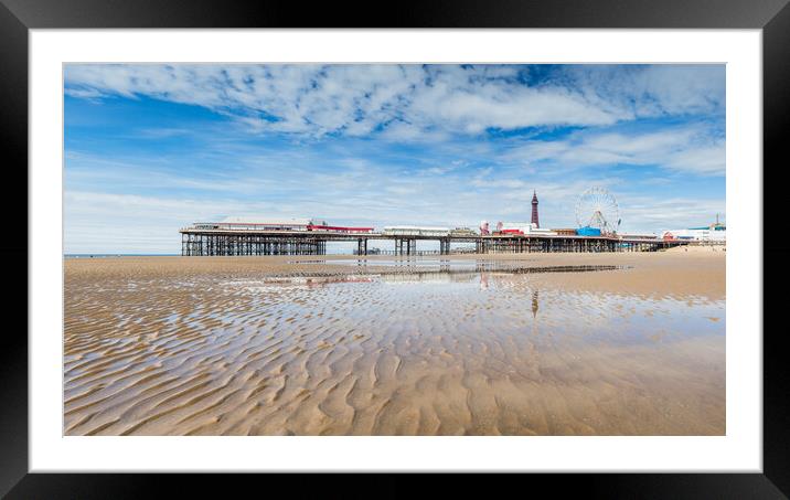 Blackpool Central Pier reflecting in a pool Framed Mounted Print by Jason Wells