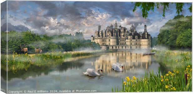 Picturesque Loire Chateau de Chambord in early mor Canvas Print by Paul E Williams