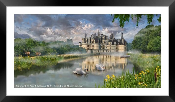 Picturesque Loire Chateau de Chambord in early mor Framed Mounted Print by Paul E Williams