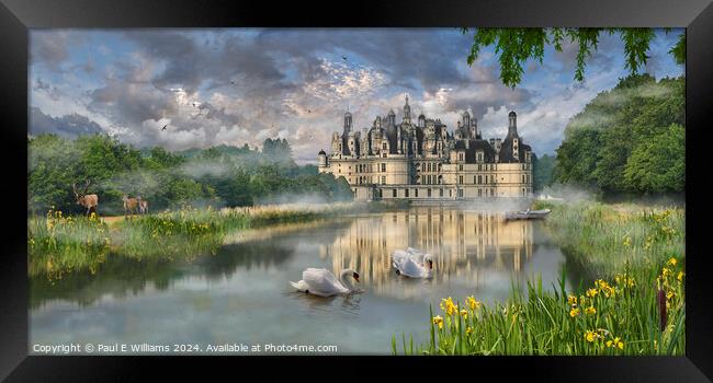 Picturesque Loire Chateau de Chambord in early mor Framed Print by Paul E Williams