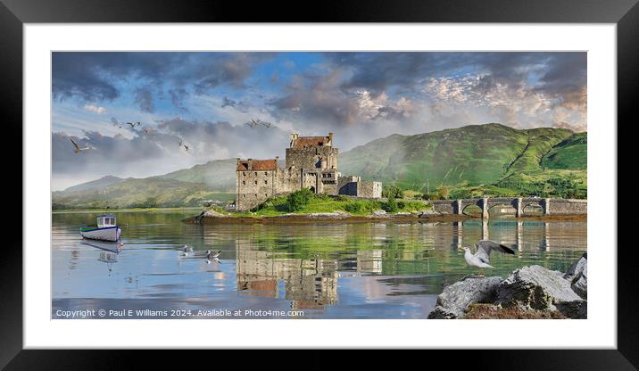 The iconic Eilean Donan Island Castle, Highlands o Framed Mounted Print by Paul E Williams