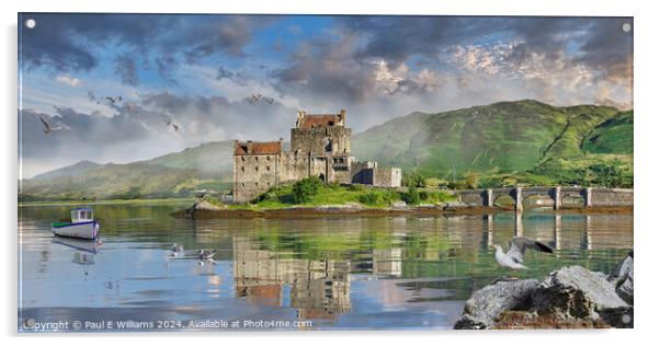 The iconic Eilean Donan Island Castle, Highlands o Acrylic by Paul E Williams