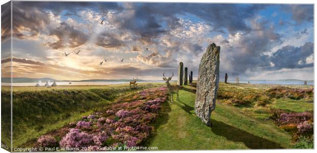 Enigmatic Ring of Brodgar Neolithic stone circle , Canvas Print by Paul E Williams