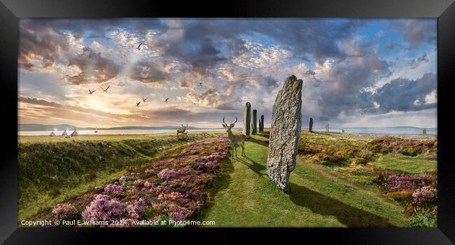 Enigmatic Ring of Brodgar Neolithic stone circle , Framed Print by Paul E Williams