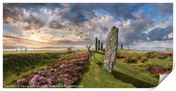 Enigmatic Ring of Brodgar Neolithic stone circle , Print by Paul E Williams