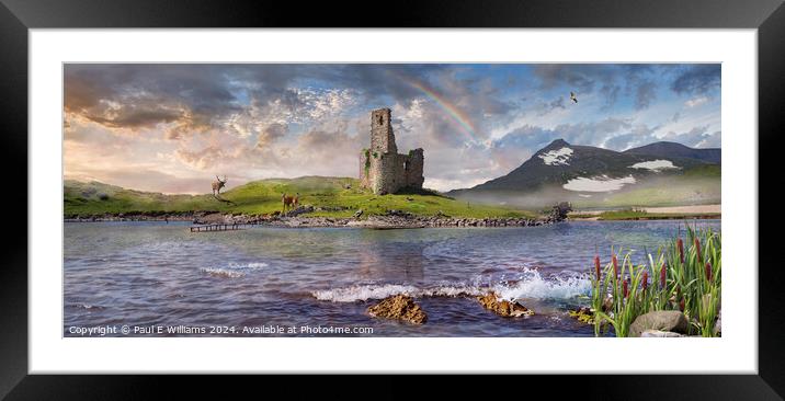 Romatic Ardvreck Castle high in the Higlands of Sc Framed Mounted Print by Paul E Williams