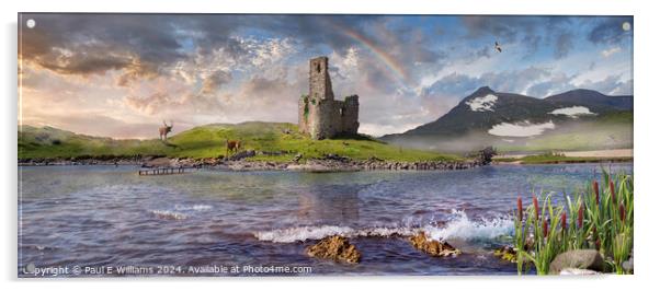 Romatic Ardvreck Castle high in the Higlands of Sc Acrylic by Paul E Williams