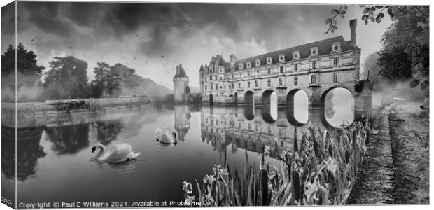 Romatic Loire Chateau de Chenonceau in morning mis Canvas Print by Paul E Williams