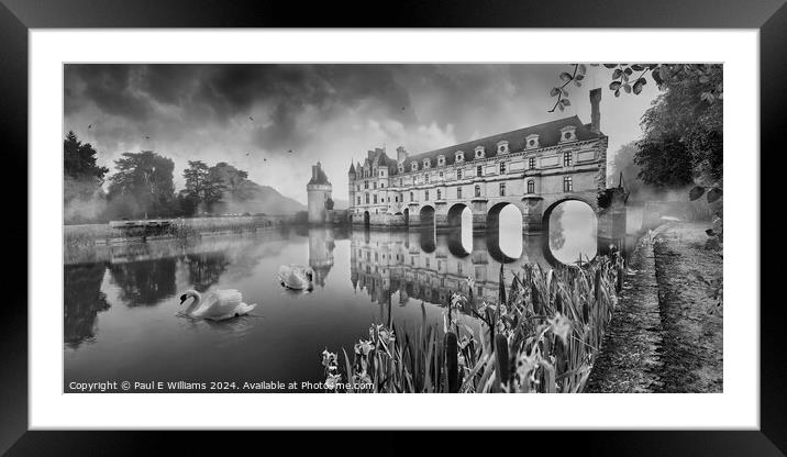 Romatic Loire Chateau de Chenonceau in morning mis Framed Mounted Print by Paul E Williams