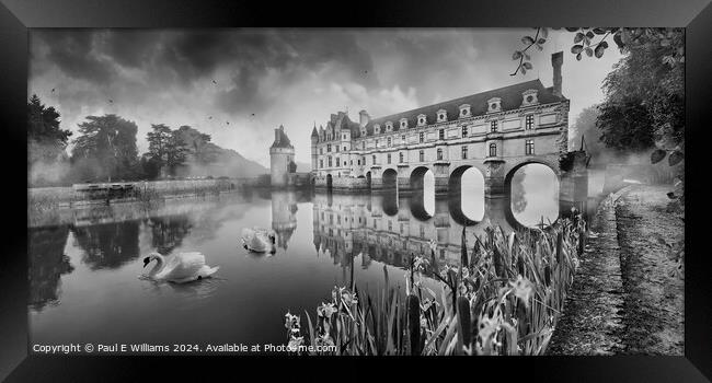 Romatic Loire Chateau de Chenonceau in morning mis Framed Print by Paul E Williams