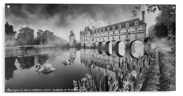 Romatic Loire Chateau de Chenonceau in morning mis Acrylic by Paul E Williams