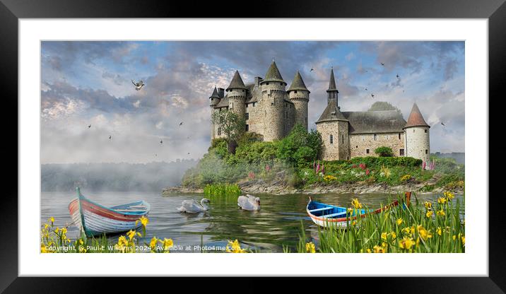 Picturesque Chateau Val of Bort-les-Orgues, France Framed Mounted Print by Paul E Williams