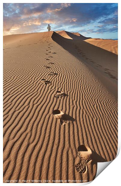 Sunrise over Erg Chebbi Sand Dunes Sahara Morocco Print by Paul E Williams