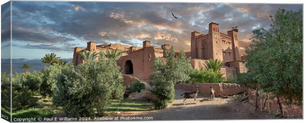 Enigmatic Moorish Palaces of Ait Ben Haddou Morocco Canvas Print by Paul E Williams