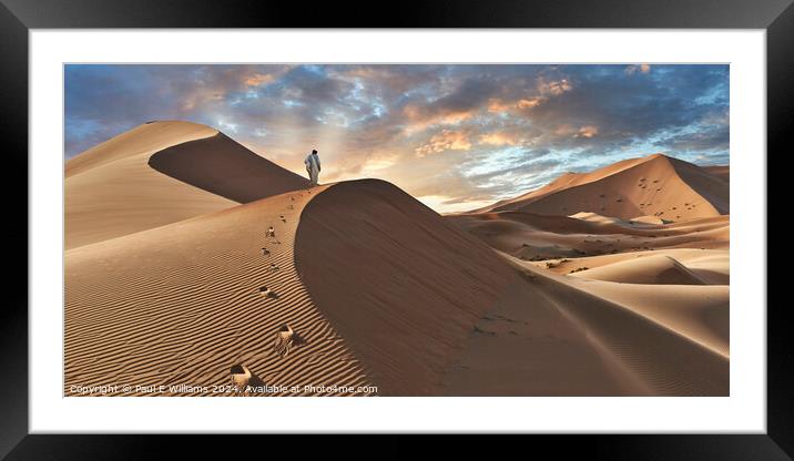 Sunrise over Erg Chebbi Sand Dunes Sahara Morocco Framed Mounted Print by Paul E Williams