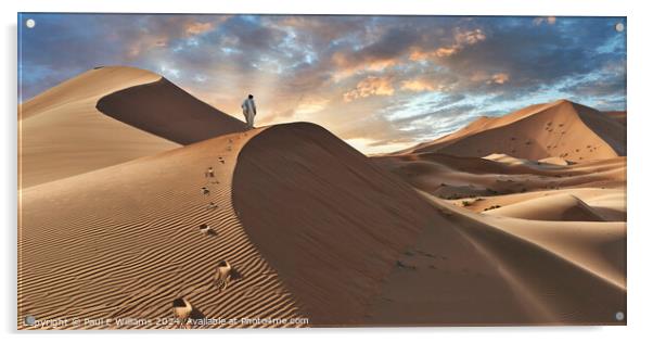 Sunrise over Erg Chebbi Sand Dunes Sahara Morocco Acrylic by Paul E Williams