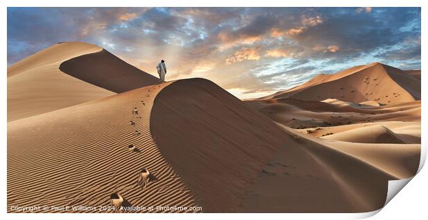 Sunrise over Erg Chebbi Sand Dunes Sahara Morocco Print by Paul E Williams