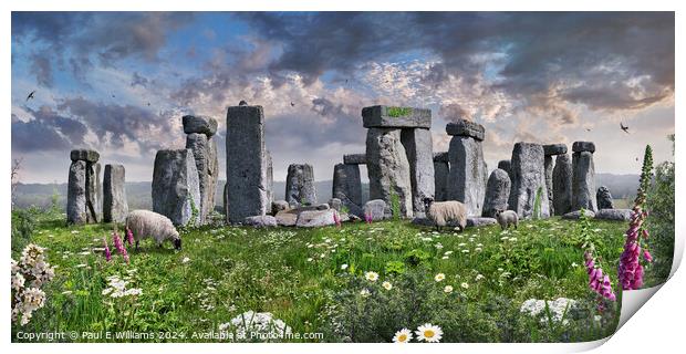 The iconic Stonehenge neolithic prehistoric standi Print by Paul E Williams