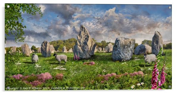 Carnac neolthic standing stones,  France Acrylic by Paul E Williams