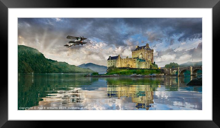Swordfish Biplane Flying Over Eilean Donan Castle, Scotland. Framed Mounted Print by Paul E Williams
