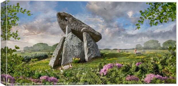 Trethevy Quoit neolithic stone burial chamber Canvas Print by Paul E Williams