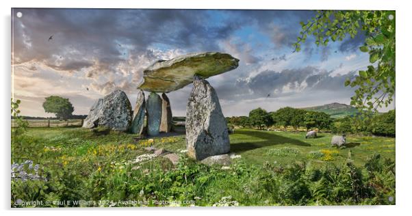 Pentre Ifan Neolithic megalitic burial chamber dol Acrylic by Paul E Williams