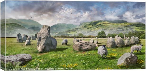 Picturesque Castlerigg Stone Circle, Lake District Canvas Print by Paul E Williams