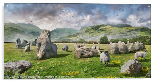 Picturesque Castlerigg Stone Circle, Lake District Acrylic by Paul E Williams