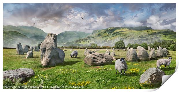Picturesque Castlerigg Stone Circle, Lake District Print by Paul E Williams