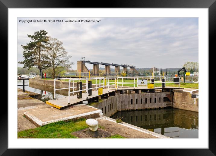 Holme Lock with Colwick Sluices on River Trent, No Framed Mounted Print by Pearl Bucknall