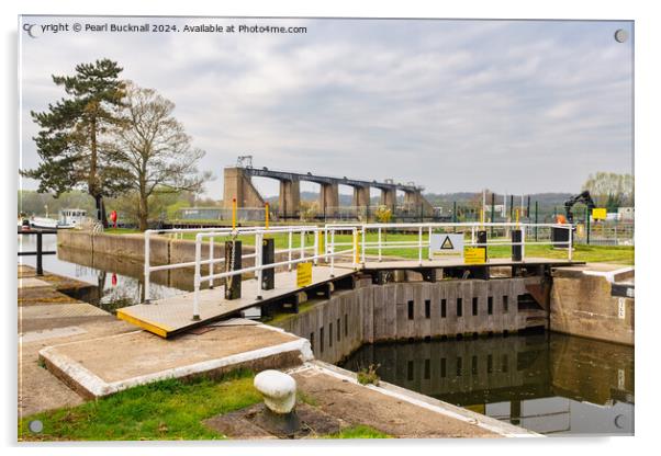 Holme Lock with Colwick Sluices on River Trent, No Acrylic by Pearl Bucknall