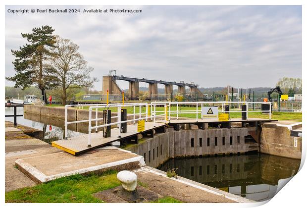 Holme Lock with Colwick Sluices on River Trent, No Print by Pearl Bucknall
