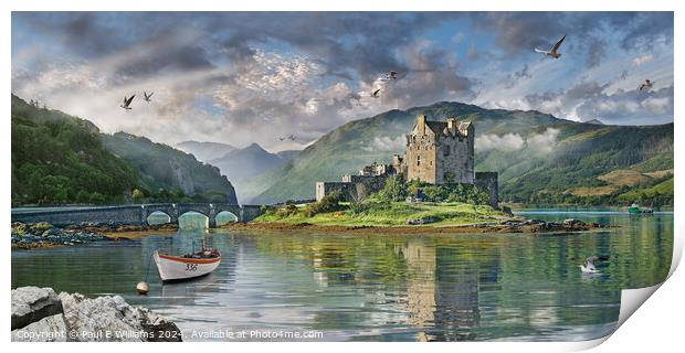 Eilean Donan Castle, Loch Duich, western Highlands of Scotland. Print by Paul E Williams