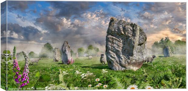 The Iconic Avebury Neolithic stone circle, England.  Canvas Print by Paul E Williams