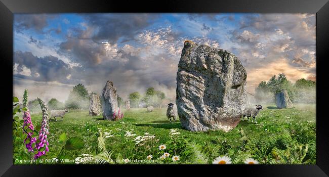 The Iconic Avebury Neolithic stone circle, England.  Framed Print by Paul E Williams