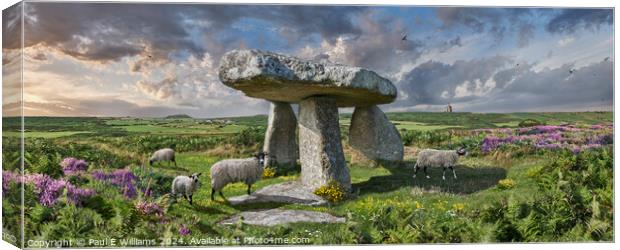 Lanyon Quoit Neolithic standing stones, Cornwall Canvas Print by Paul E Williams