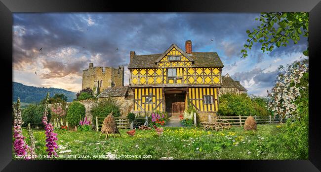 The half timbered gate house of Stokesay Castle, England Framed Print by Paul E Williams